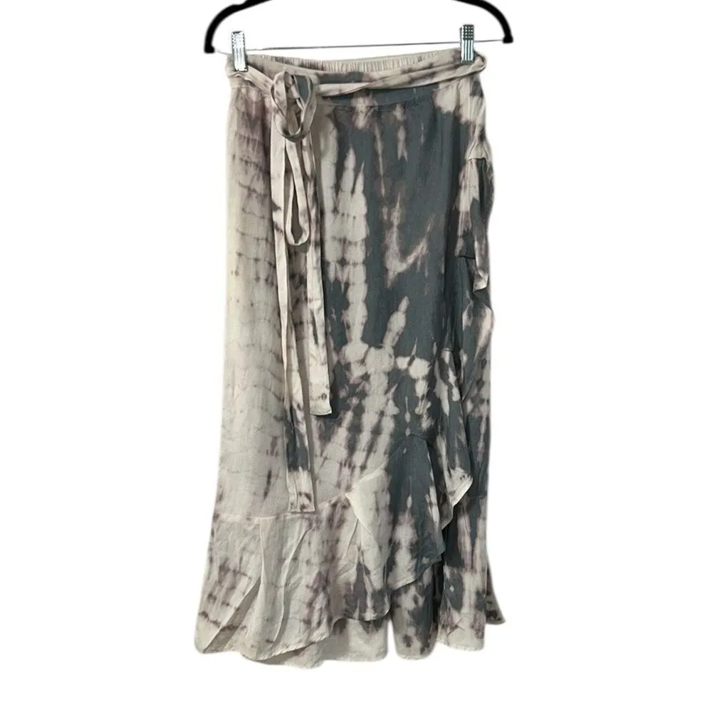 Sim & Sam Tye Dye Wrap Gray & Cream Skirt(Size Medium) - Image 3