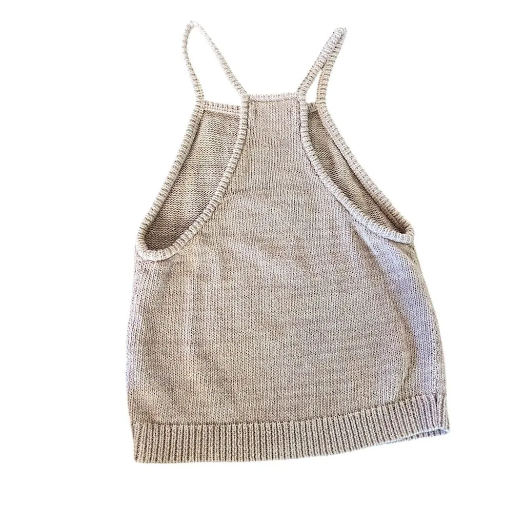 Kendall & Kylie Women's XS Mauve Knit Halter Tank Top Casual Spring - Image 2