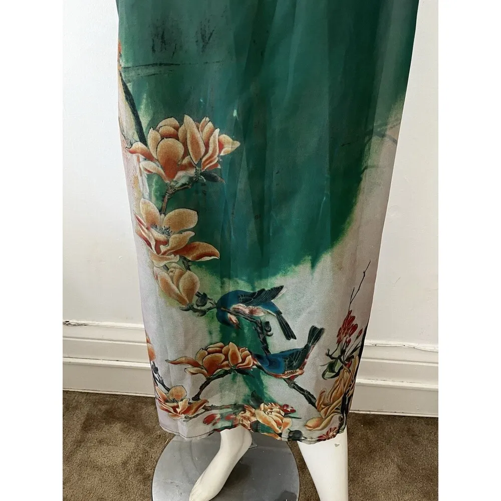 Nwt Silk Green Garden 2xl Floral Kaftan shift Dress Bluejay Forest Short Sleeve Size undefined - Image 5