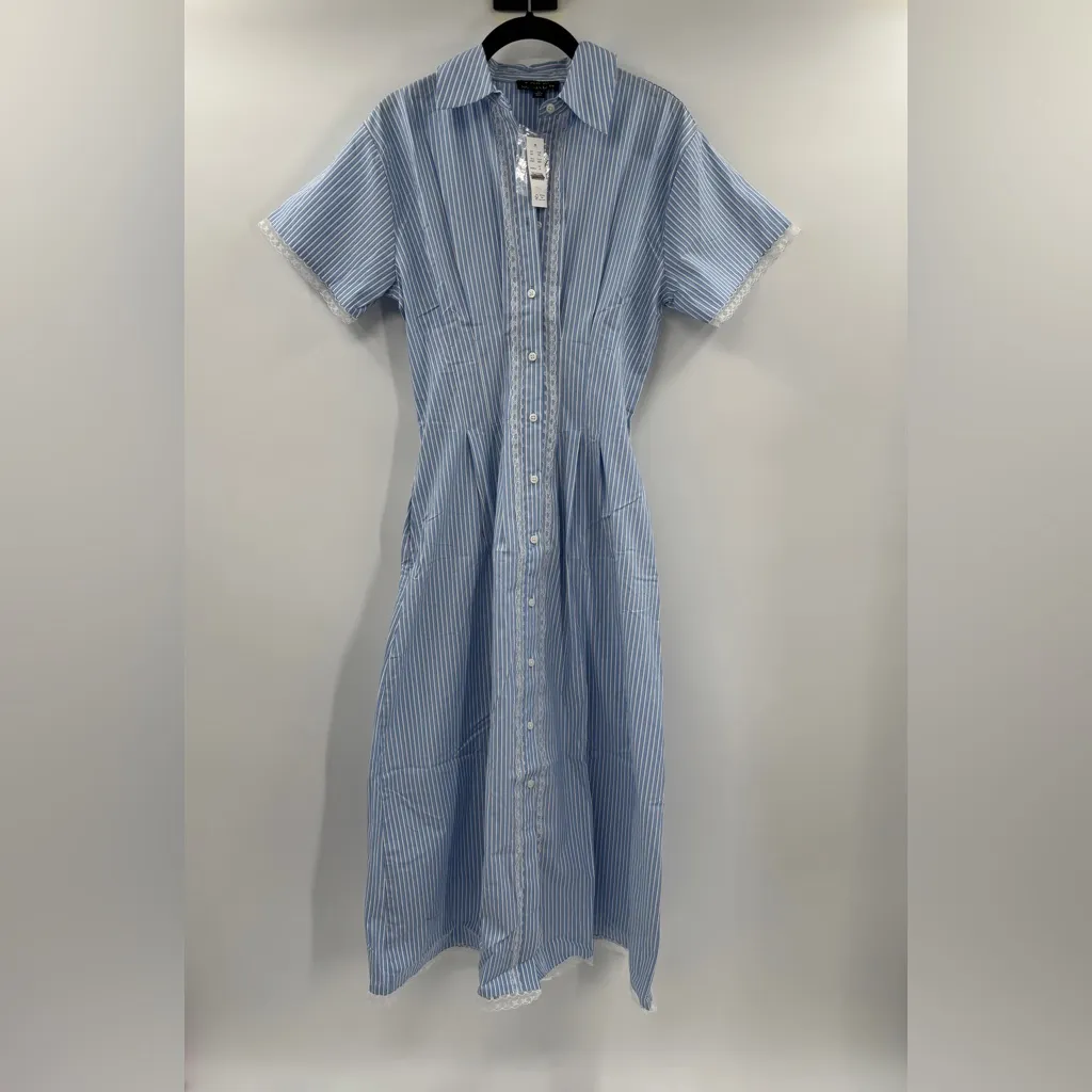 J.Crew Wren lace-trim shirt-dress in stripe - Image 6