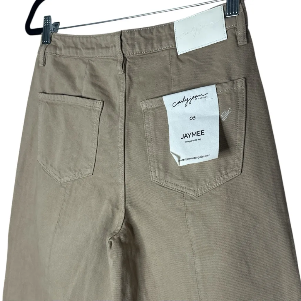 Carly Jean Los Angeles Jaymee Wide Leg Jeans Pants Khaki Vintage Size 5 - Image 9