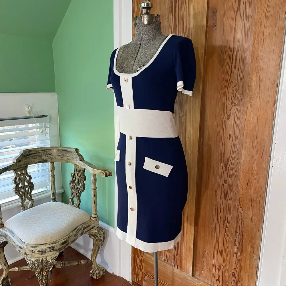 Alexia Admor Serenity Scoopneck Colorblock Knit Dress - Size Small - Image 5