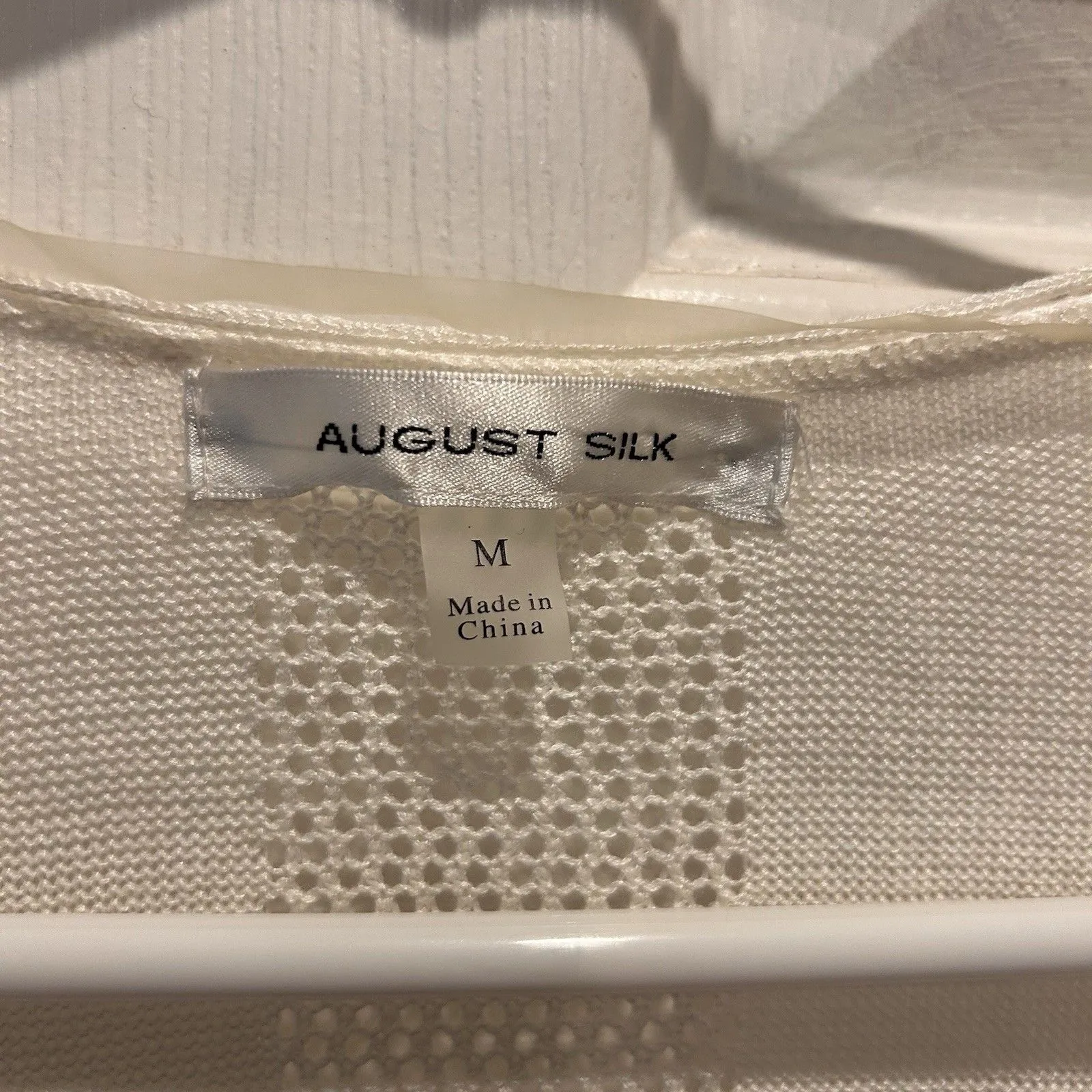 August Silk Women's Open Front Flowy Cardigan Viscose Off White Medium Beachy - Image 7