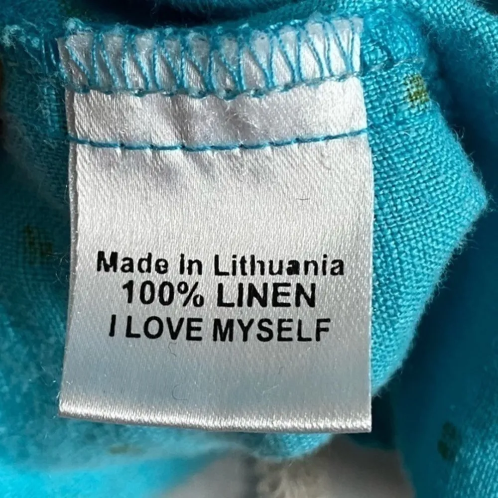 Flax • Linen Blue and Green Polka Dot Tank - Image 34