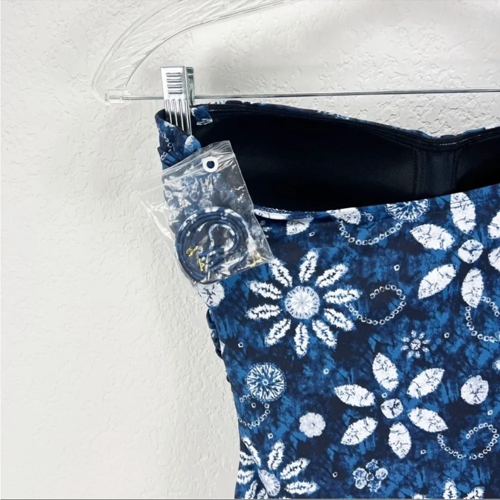 Bleu Rod Beattie Take A Dip Bandeau Navy Swimsuit One Piece Size 4 NWT - Image 4