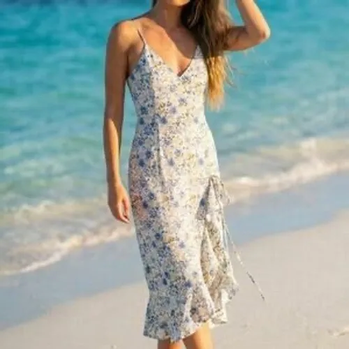 NWT En Saison Floral Midi Slip Dress Size XS Cottage Feminine Wedding Romantic White - Image 5