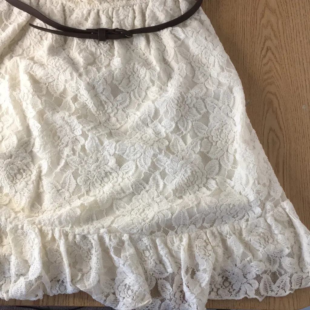 New Speechless Lacey Strapless Dress with Belt Super Sexy Ivory/Cream Medium - Image 4