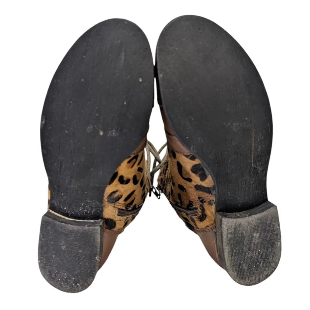 Betsey Johnson Levana Lace Up Animal Print Boots GUC $170 Size 8    S3987 - Image 13