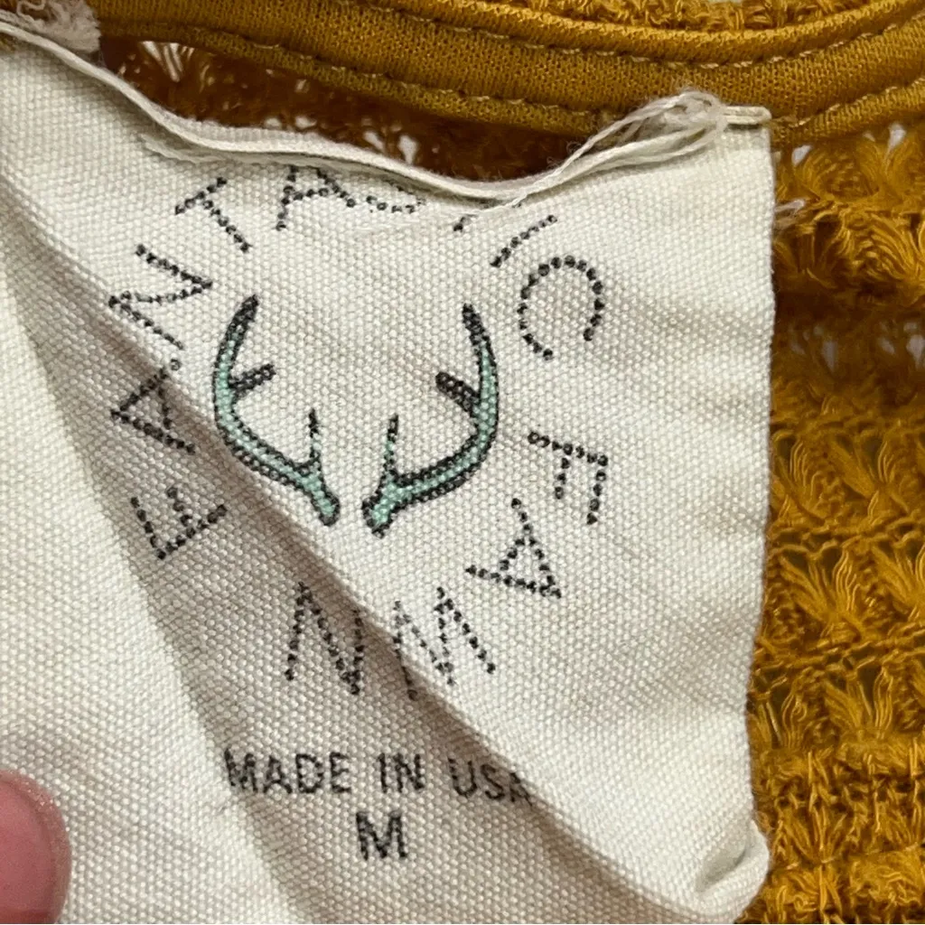 Oversized Mustard Yellow Blouse size Medium long sleeve waffle knit - Image 7