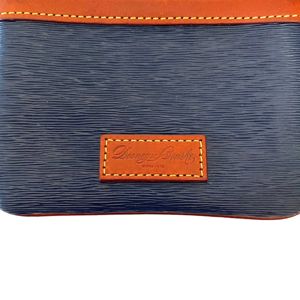 Cork Navy Blue British Tan Leather Zip Pouch Coin Purse - Image 4