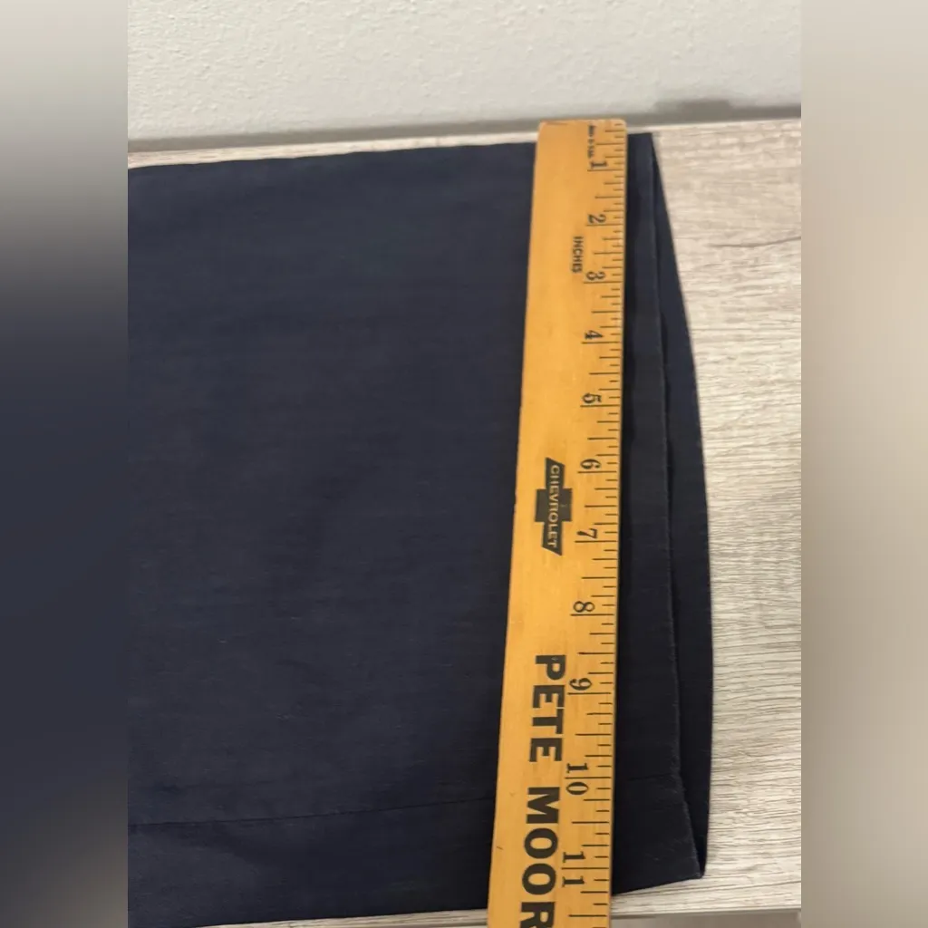 Vince High Waist Crop Wide Leg Navy Side Zip Quiet Luxury Career Coastal Size 2 - Image 5