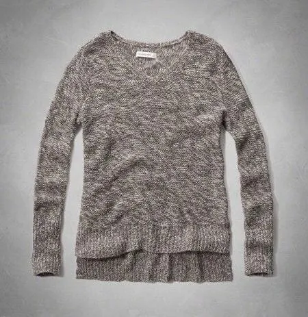Soft V Neck Chunky Pullover Sweater - Image 2