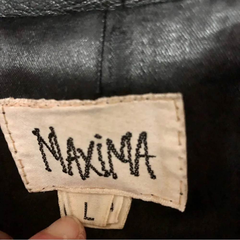 Vintage 80s 90s Maxima Boxy Leather Jacket Asymmetric Front Collar Bomber Style Black Size L - Image 12