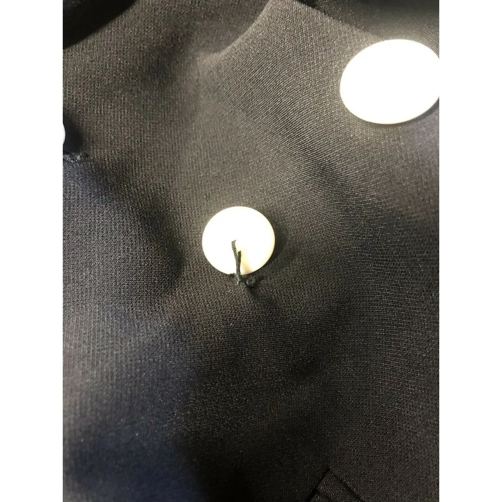 Kensie Black XL Blazer White Buttons Padded Shoulders Faux Pockets Black - Image 9