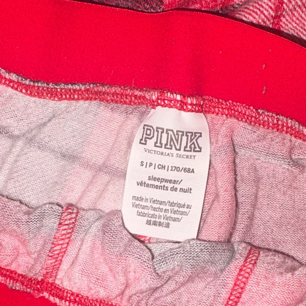 PINK Victoria's Secret Red and Gray Plaid Pajama Set - Image 4