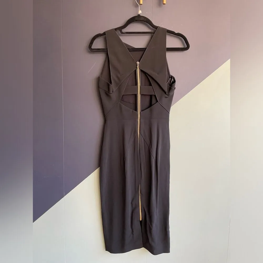 NWT Roland Mouret $2470 Black Gabelle Stretch Double Crepe Dress Sz 2 - Image 3