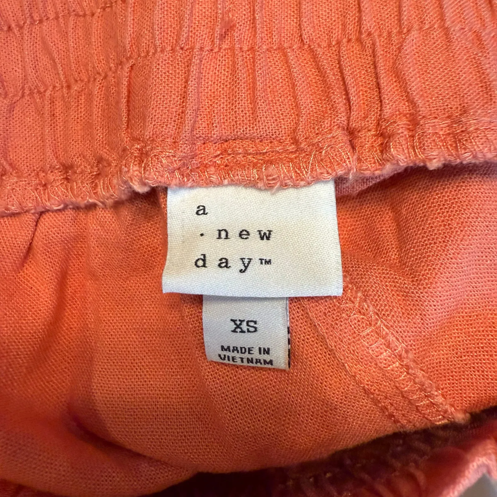 A New Day Coral Shorts XS Womens Paperbag Casual Drawstring Linen Summer - Image 6