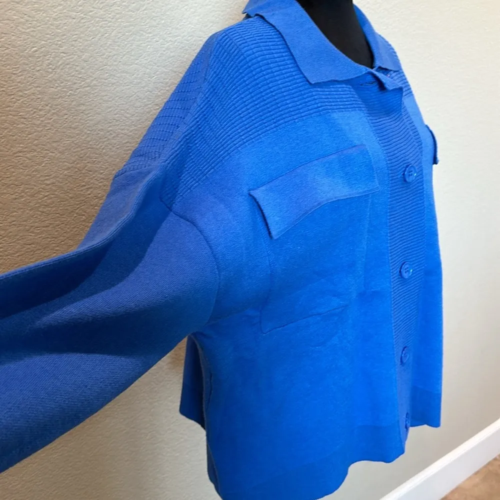 NWT Royal blue button down Cardigan Size XL - Image 3