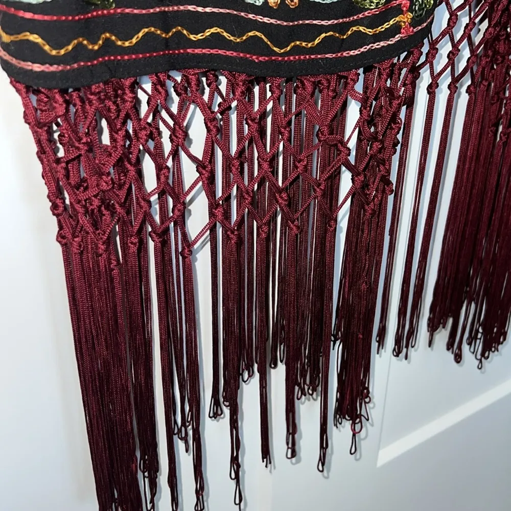 NWOT Zara Embroidered Floral Fringe Kimono - Image 4