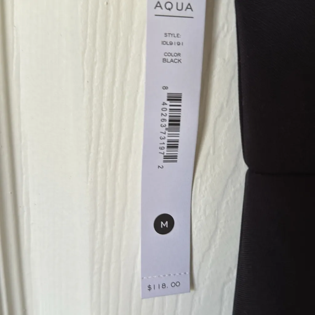 Aqua Black Halter Sheath Dress. - Image 4