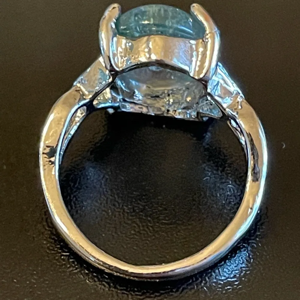 Greenish opal S925 silver ring size 5.25 - Image 4