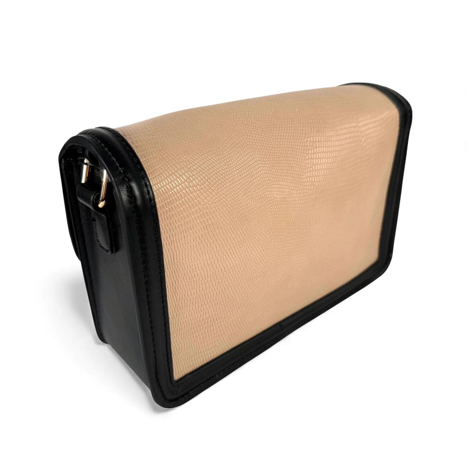 Jules Kae Mia Satchel Purse Blush Lizard + Black Vegan Leather Shoulder Bag NWT Pink - Image 4