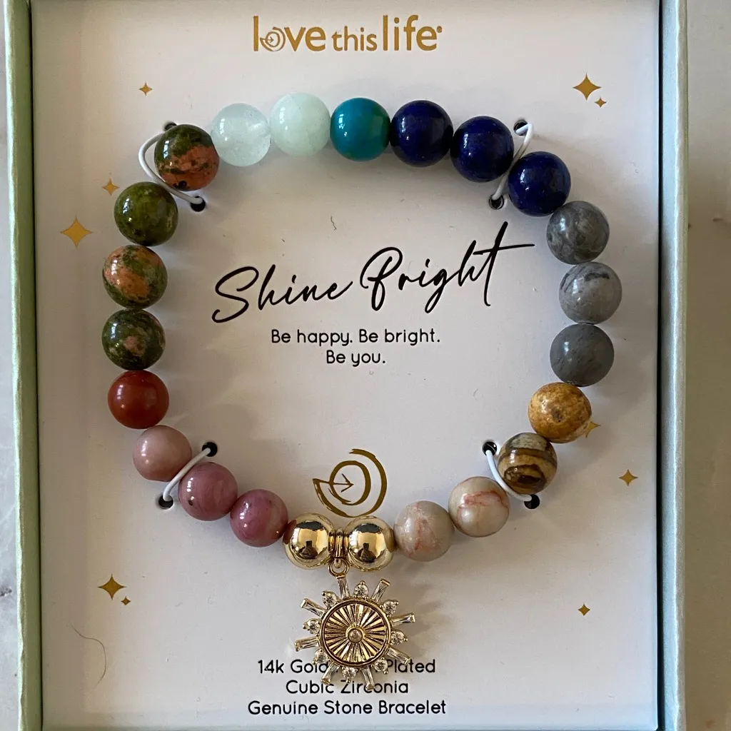 NWT 14k Gold Plated Cubic Zirconia
Multi-Color Sun Stretch Bracelet - Image 5