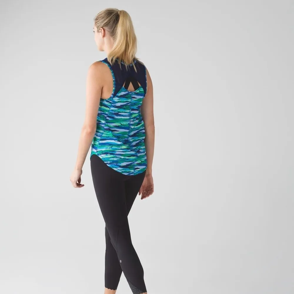 Lululemon Sculpt Tank in Seven Wonders Multi / Hero Blue Top Cut Out sleeveless - Image 2