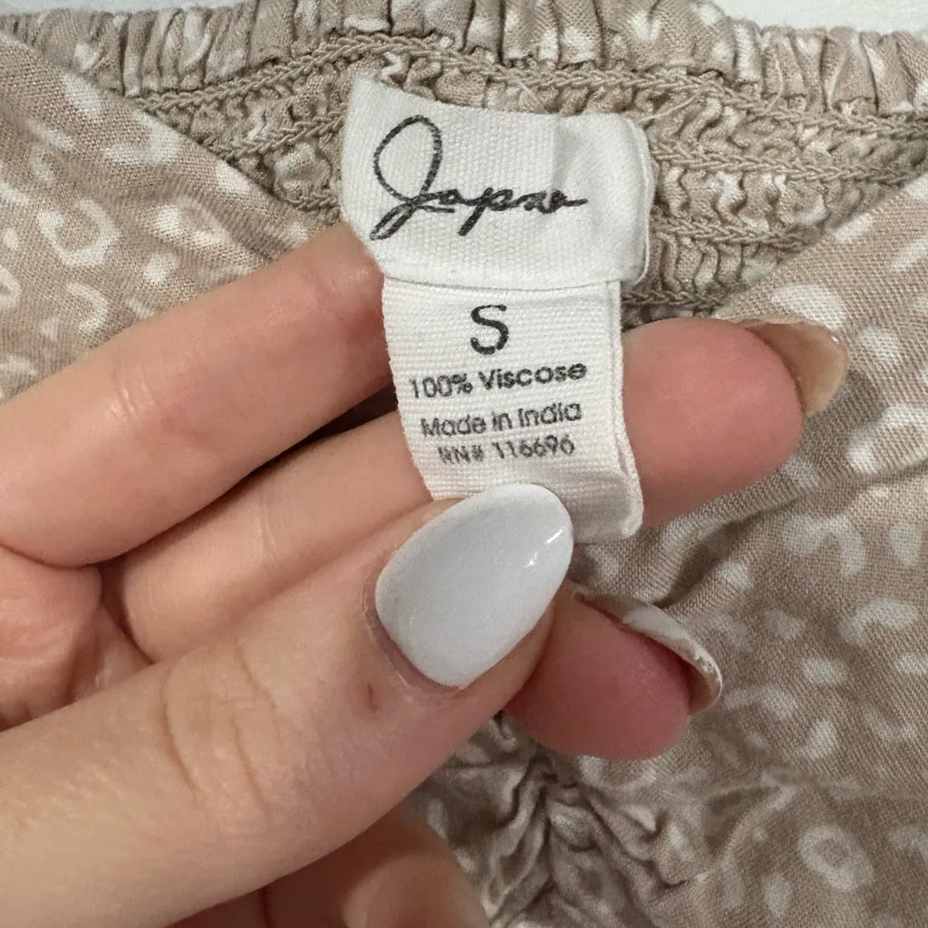 Japna Ruched Peplum Short Sleeve‎ Top Size Small - Image 3