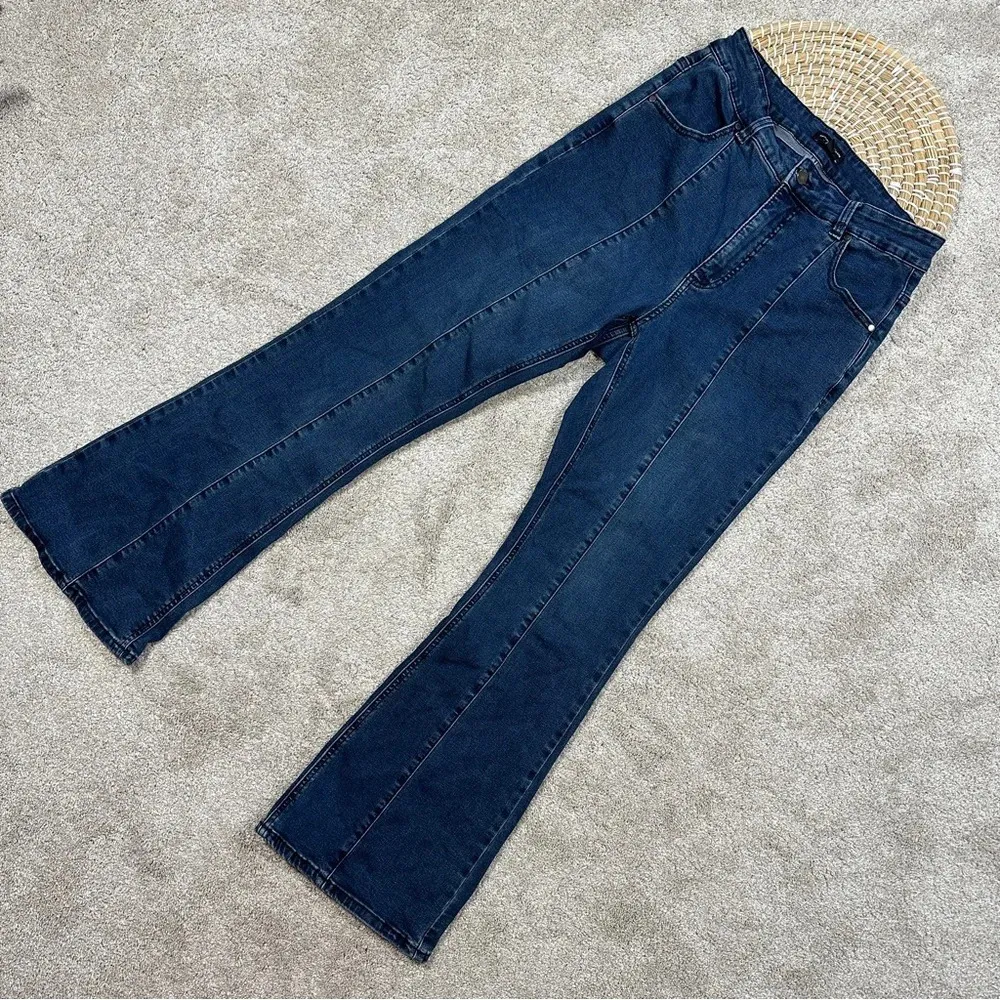 Universal Standard Mariah Bootcut Jeans Front Seam High Rise Indigo Ink Blue 10 - Image 3