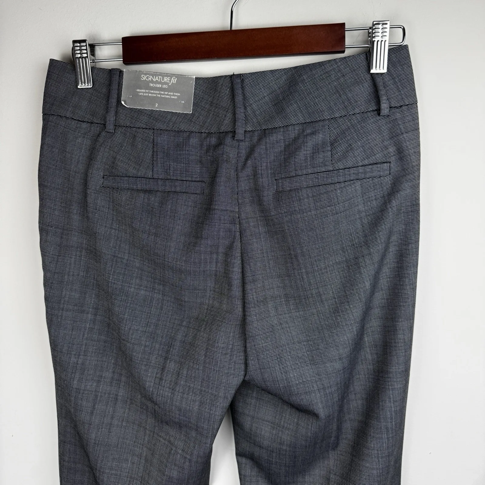 Ann Taylor Women Sz 2 Signature Fit Lower On Waist Gray Dress Pants - Image 5