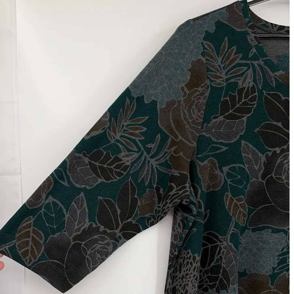 Avenue Floral Asymmetric Womens Top Sz 26/28 Cottagecore Boho Lagenlook Earthy - Image 3