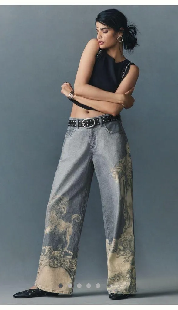 New with tags Anthropologie Pilcro low rise wide leg jeans 25 tall Blue - Image 1