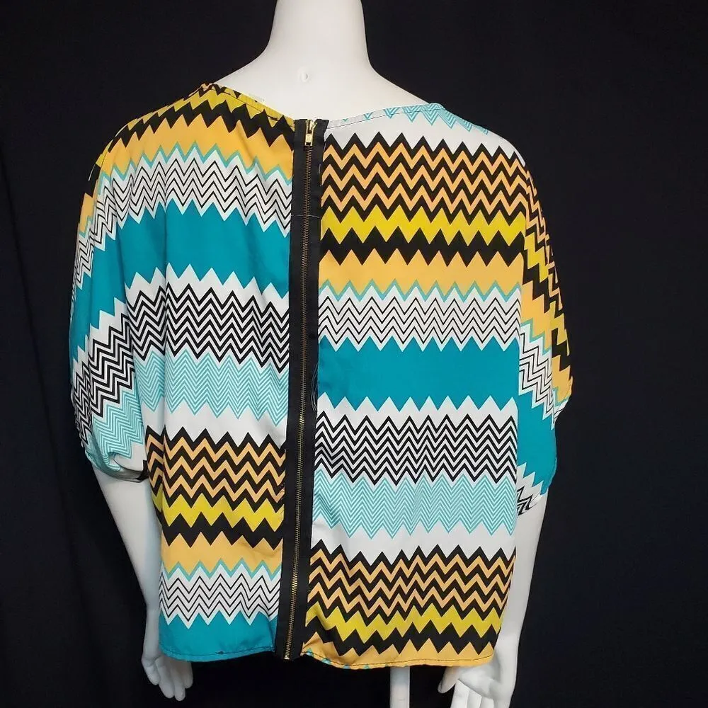 Buttons  Chevron Top with Back Zipper (M) - Image 4