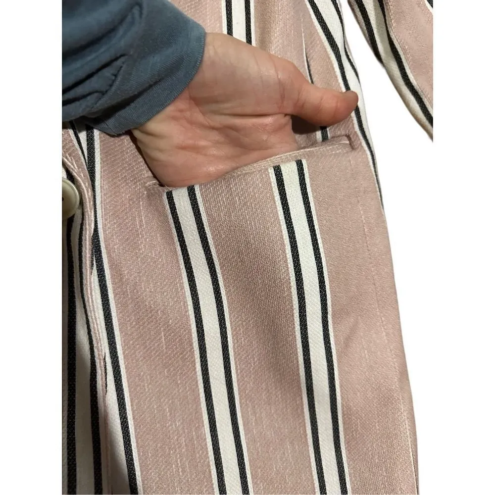 Free People Uptown Girl Blazer sz small soft pink combo - Image 8