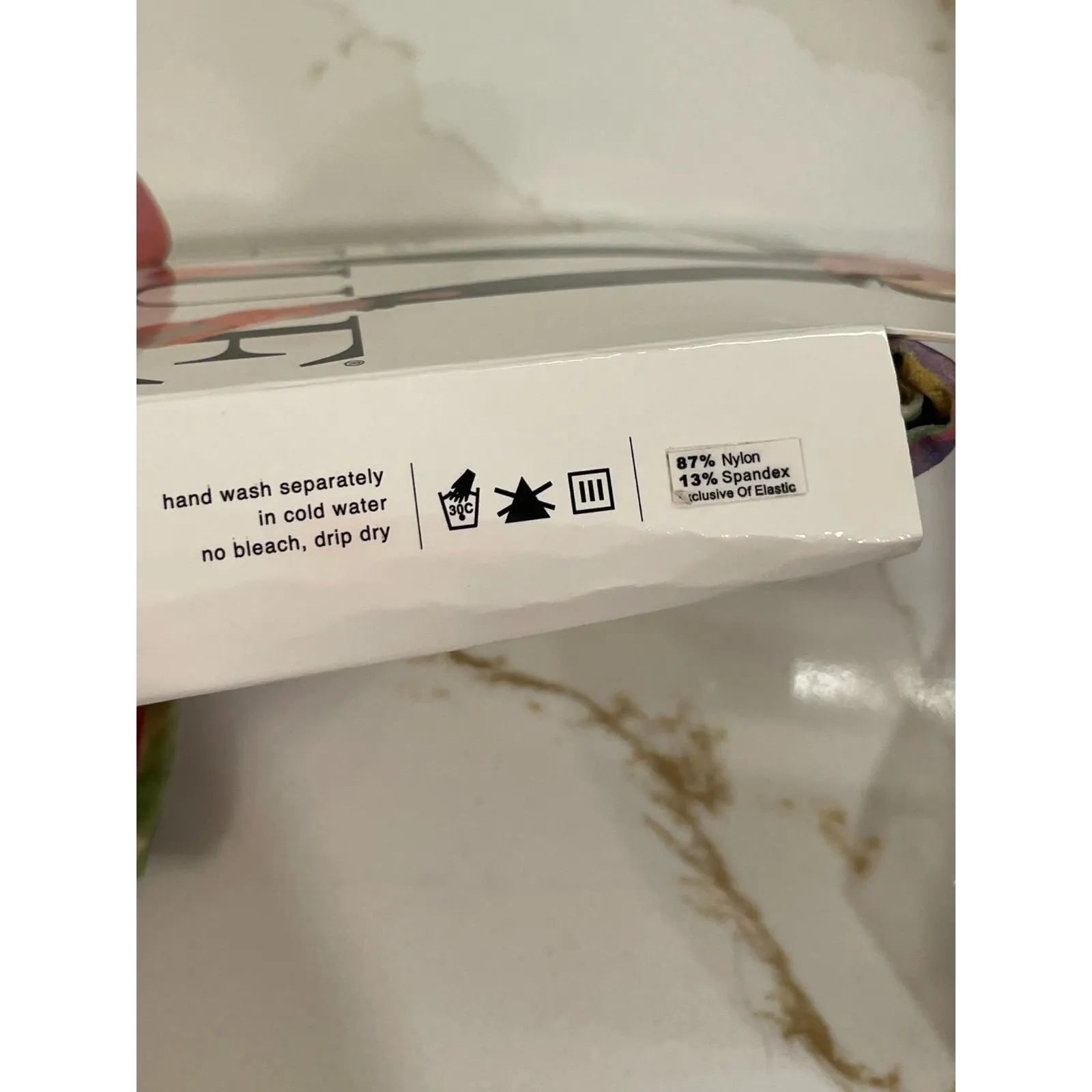 HUE Tieback Footless Tights Women Size S/M Floral Semi-Opaque Retro‎ 90s New - Image 3