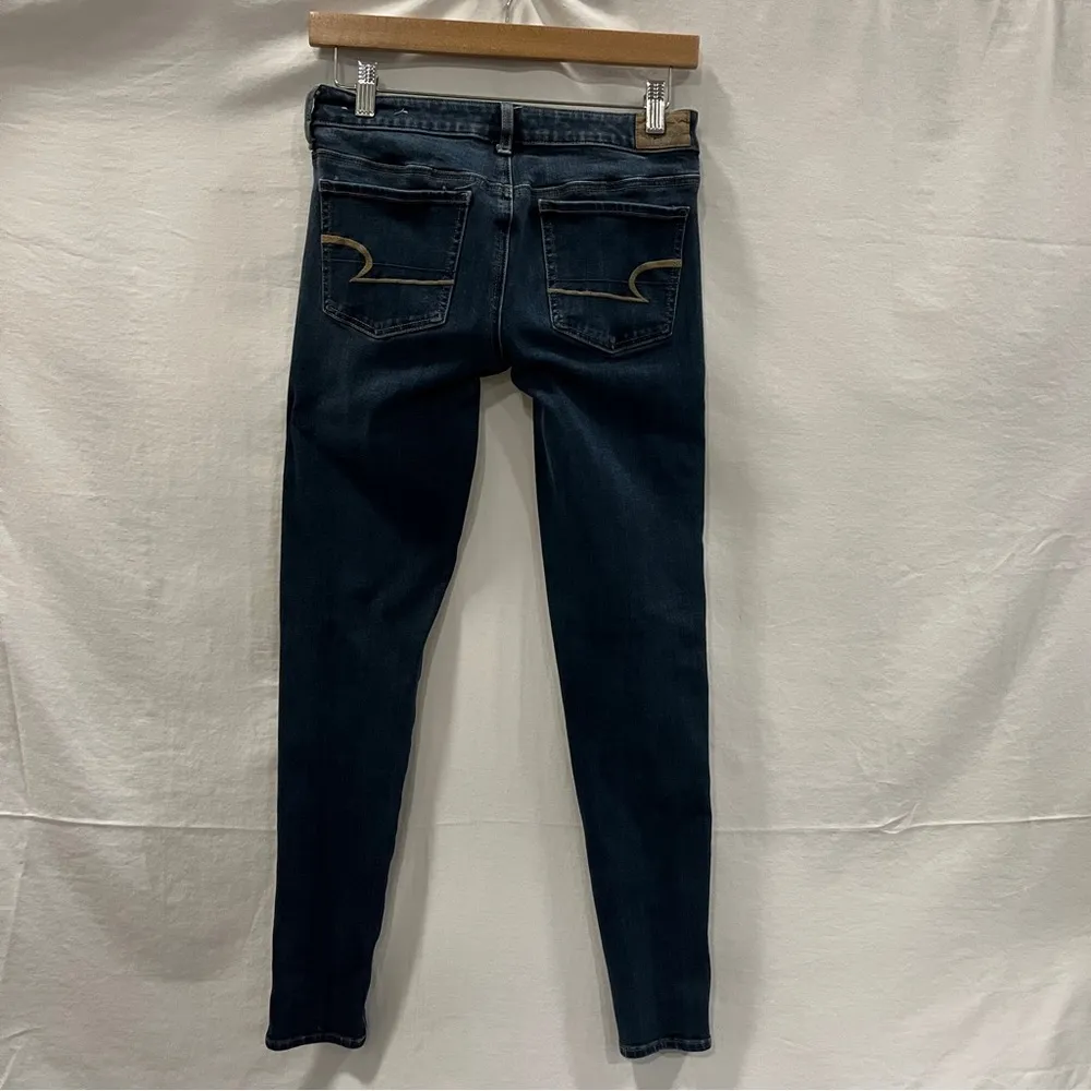 American Eagle Super Stretch X4 Jegging Denim Jeans Womens 6 Long Dark Wash Tall - Image 4