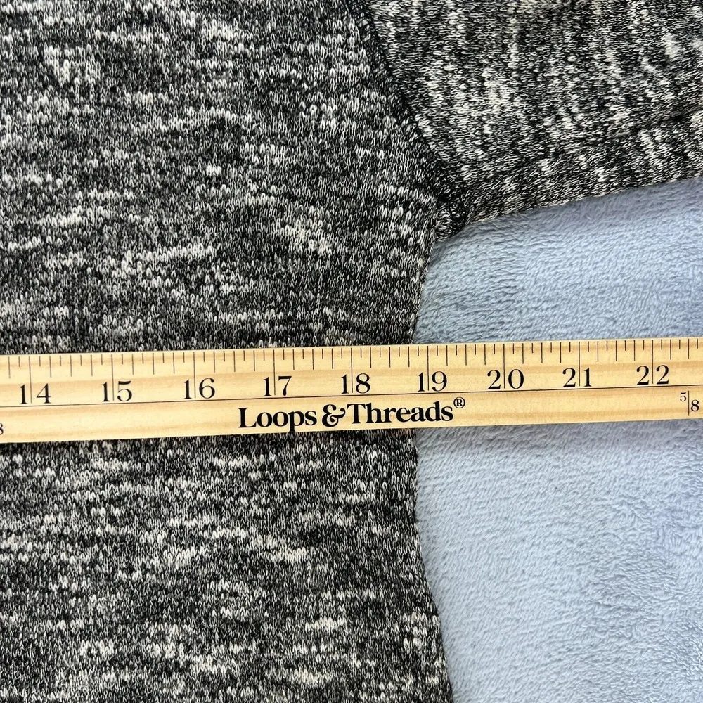 Free People Beach Nani Marled Knit Sweater XS Heather Gray Rolled Sleeve Slouchy - Image 10