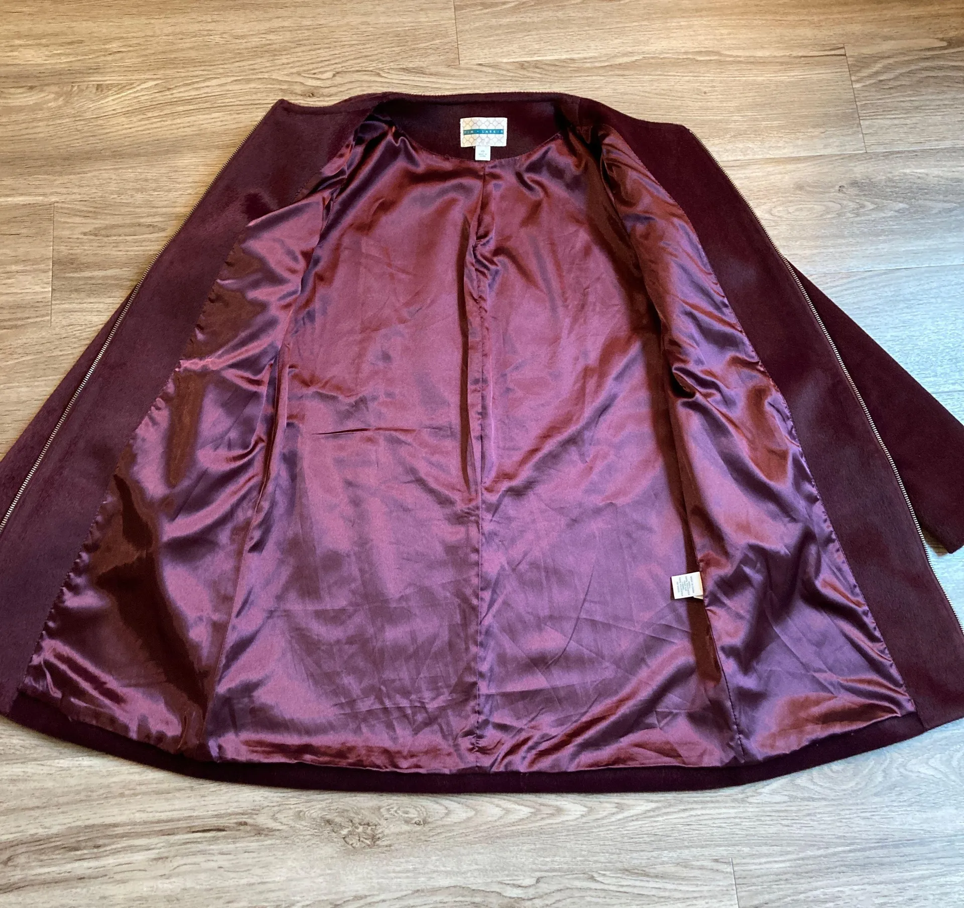 Faux Fur Pony Hair Plum Purple Long Coat Size XS - Image 6