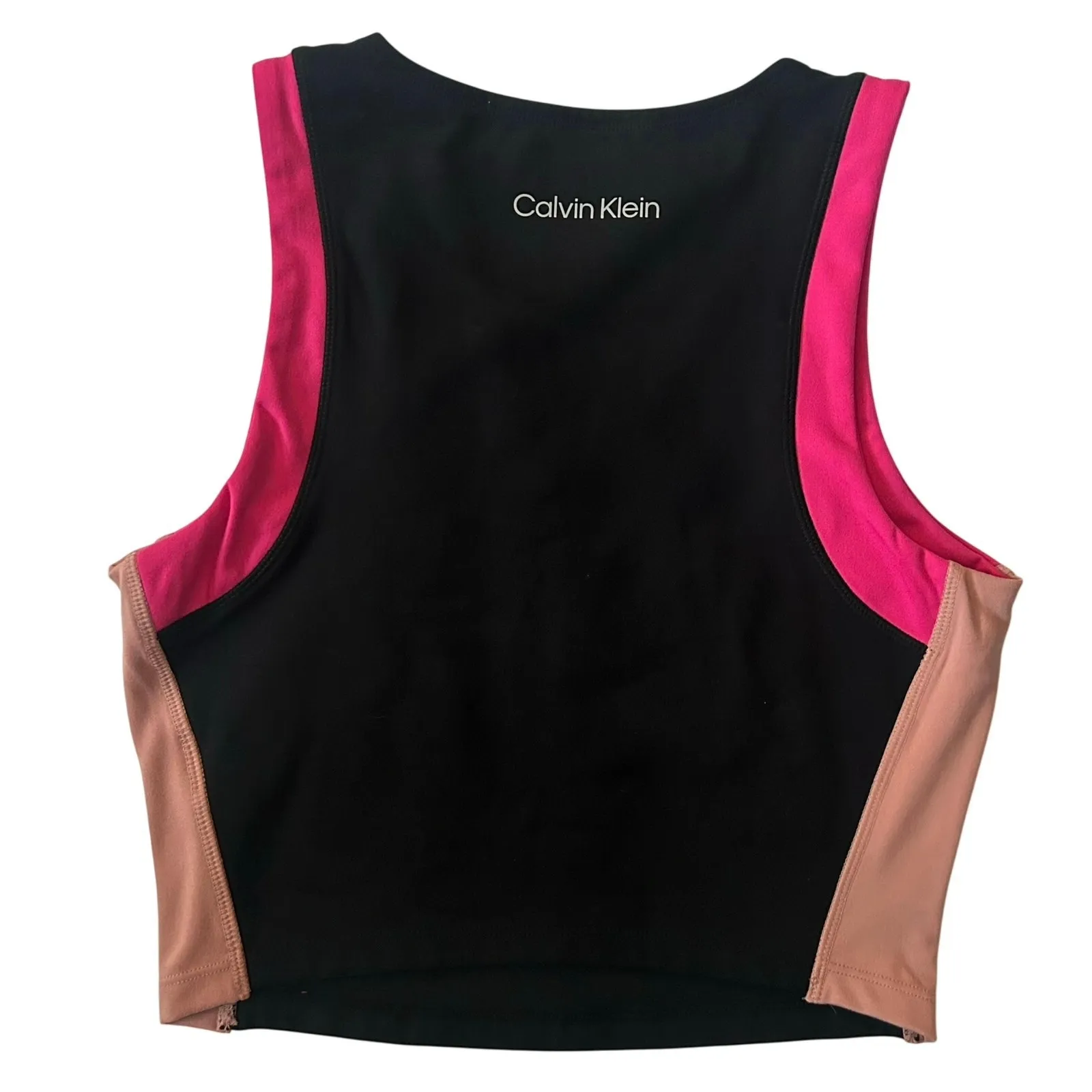 Calvin Klein Longline Color Block Performance Stretch Athletic Sports Bra XS New - Image 5