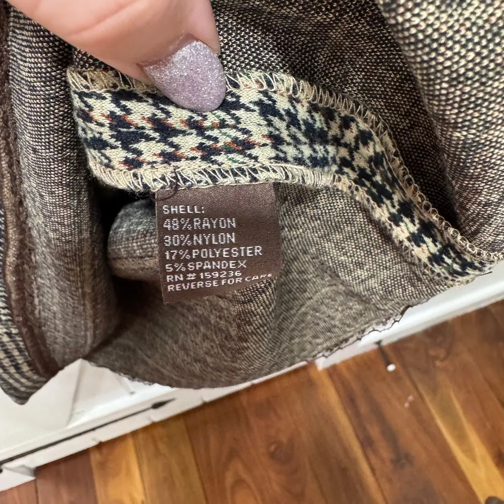 J Mclaughlin Makayla Dress XS Houndstooth Jacquard 3/4 Sleeve Collar 1/2 Zip NWT - Image 4