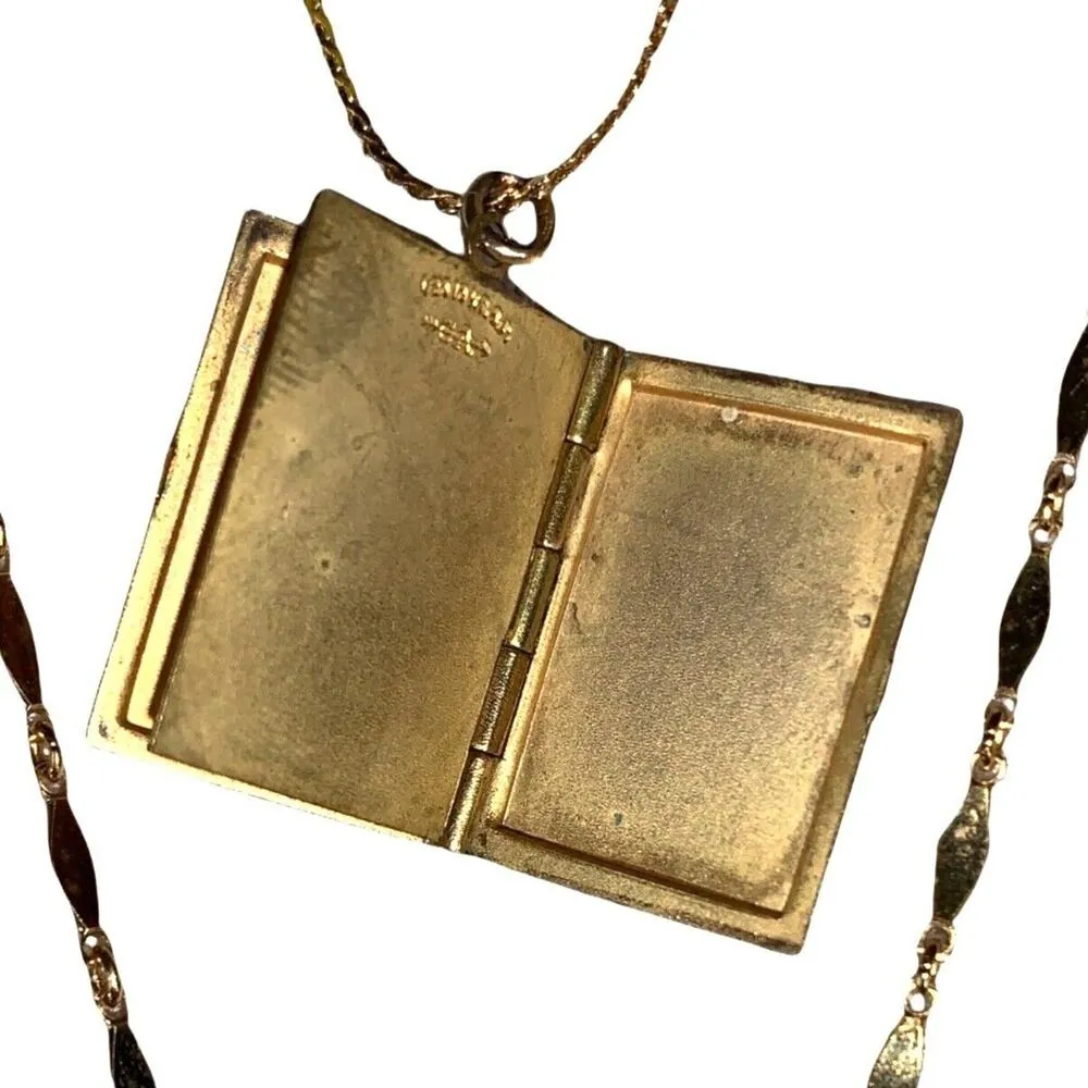 Vintage Napier Multi Strand Necklace and Carl Art Locket Rectangle Gold Tone - Image 5