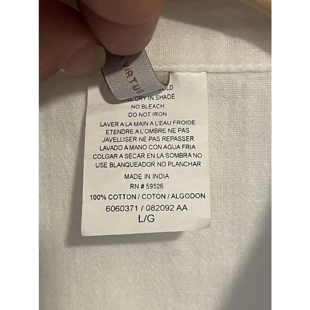 Becca Swim Cover Womens Large White Maxi Button Up Waist Tie Cabana Cover-Up NEW - Image 9