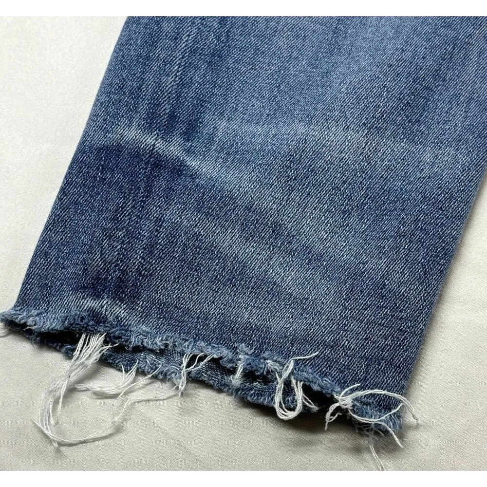 Lucky Brand Stella Skinny Ripped Jeans 8/29 Blue Frayed Hem Distressed Denim - Image 2