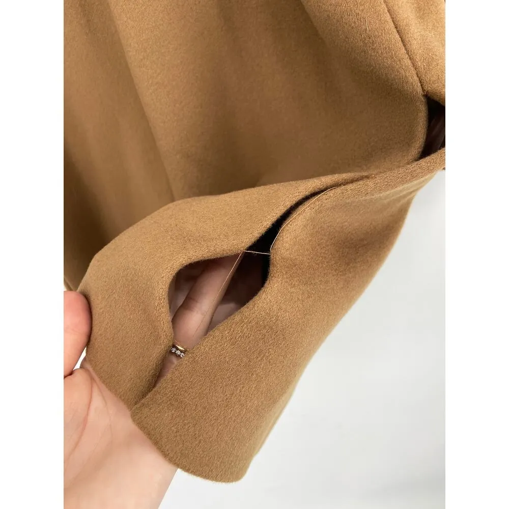 Fleurette Stand Collar Camel Tan Wool Car Coat Size 0 Loro Piana Wool - Image 5