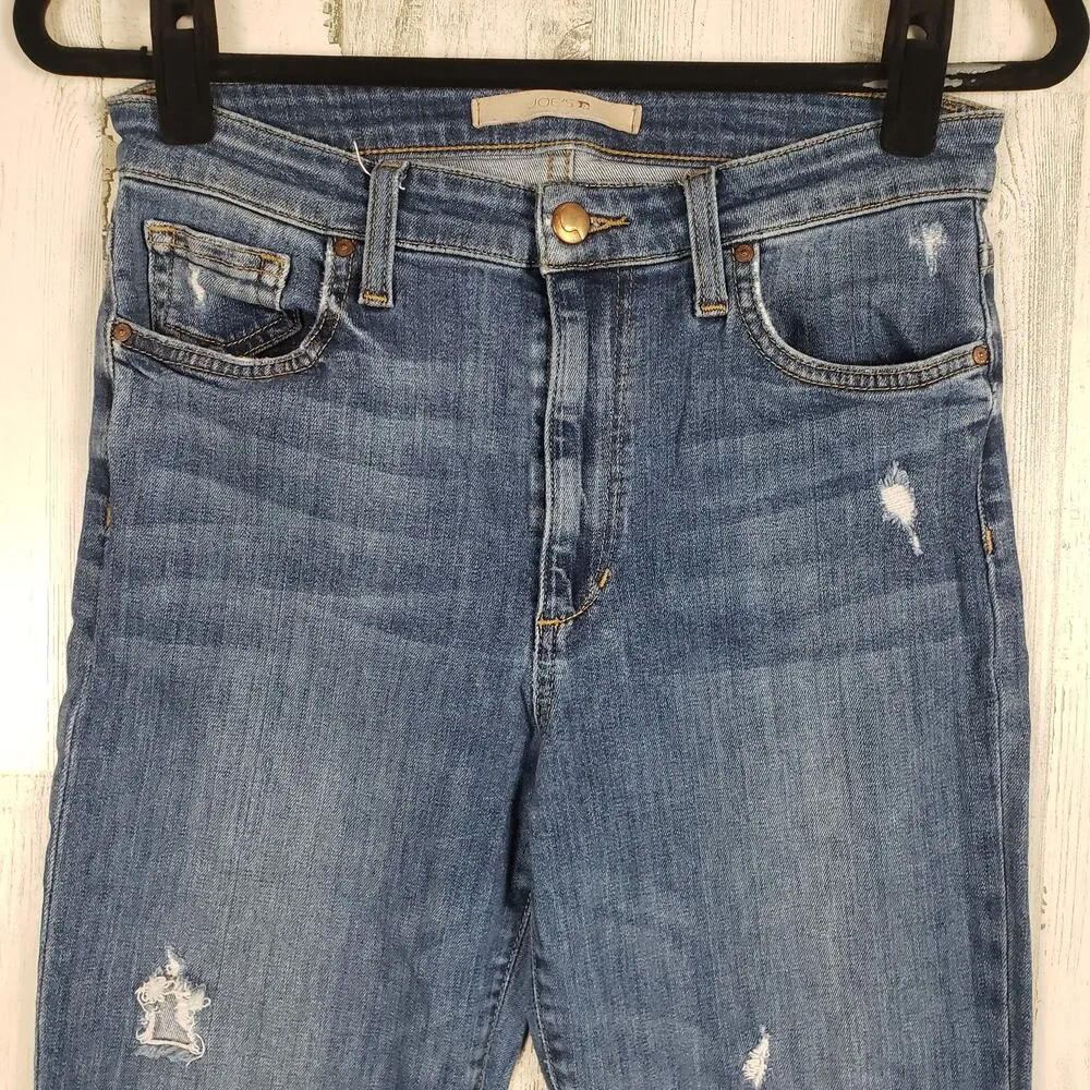 Joe's Distressed Denim Cut-Off High Rise Skinny Ankle Jeans Women's Size 28 - Image 2