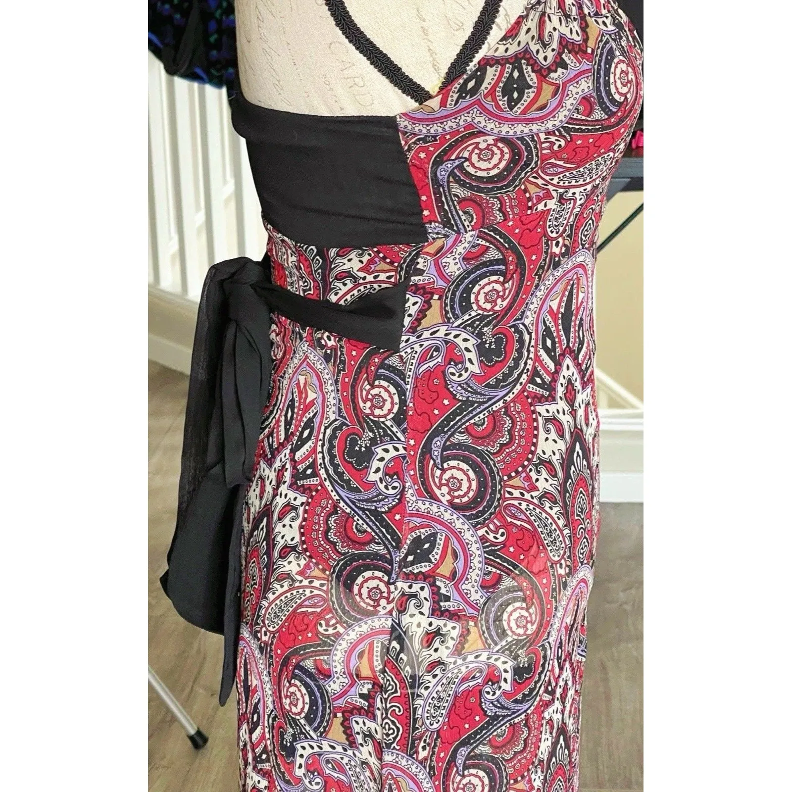 SASCH Womens Dress Halter Paisley Short Bohemian Y2k 90s Festival Party Cocktail - Image 5