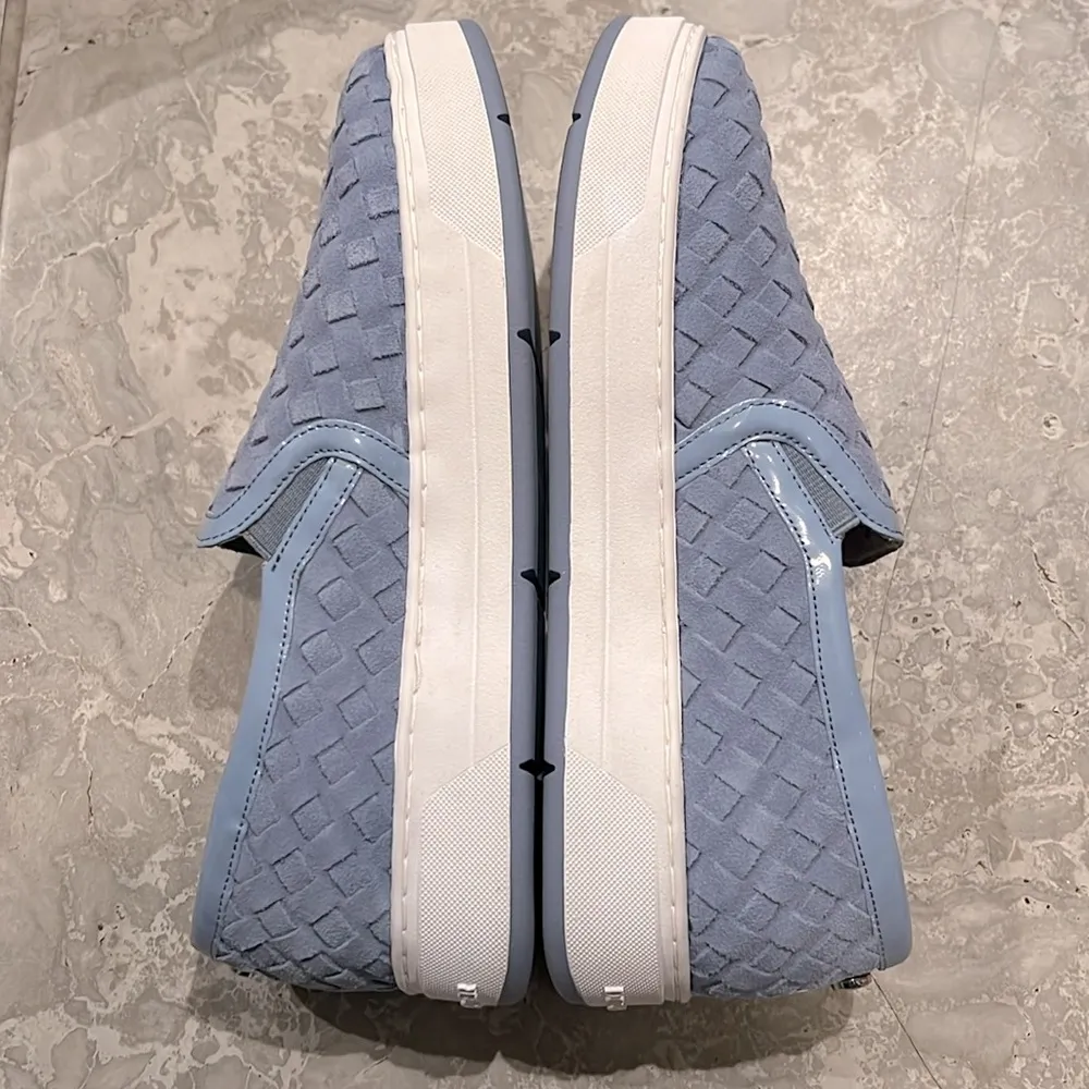 Donald Pliner Rally Woven Slip-On Sneakers in Denim Calf Suede Size 5.5 NWT - Image 5