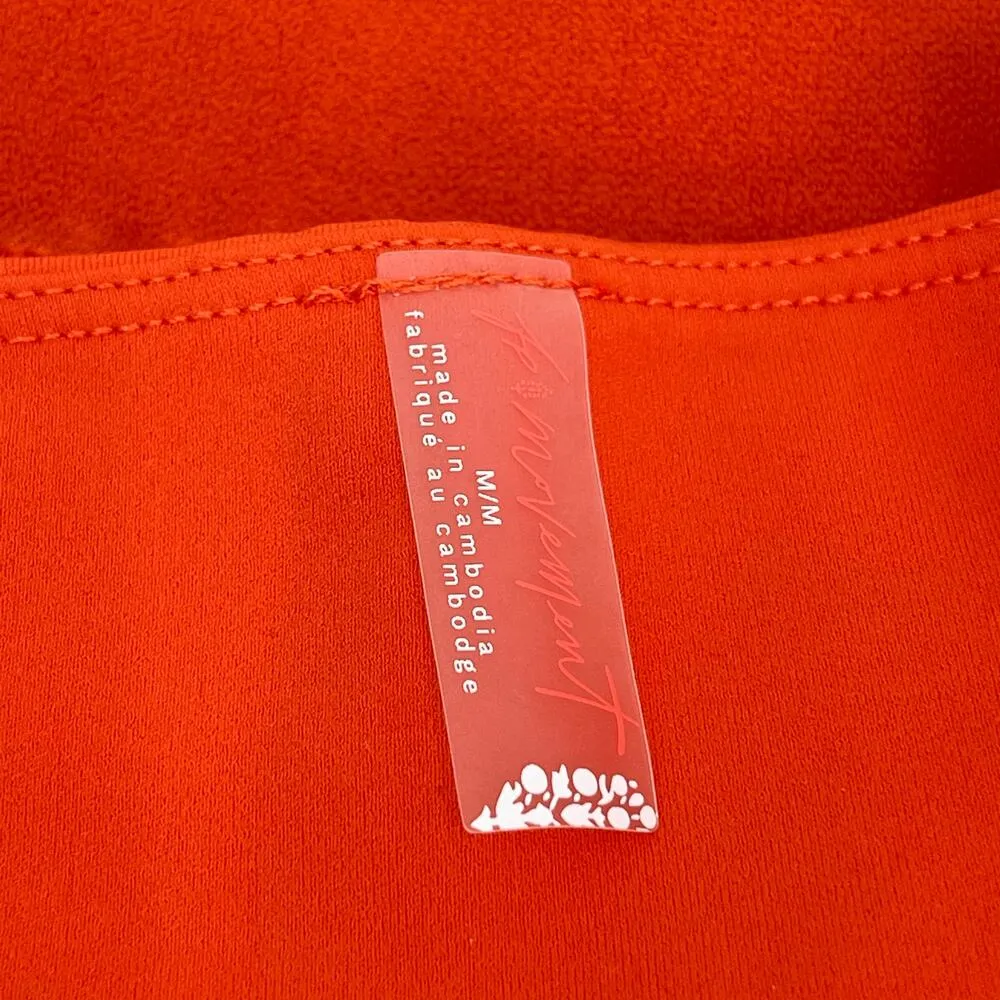 FREE PEOPLE MOVEMENT Desert Renegade Sports Bra Medium Lace Mandarin Red Orange - Image 4