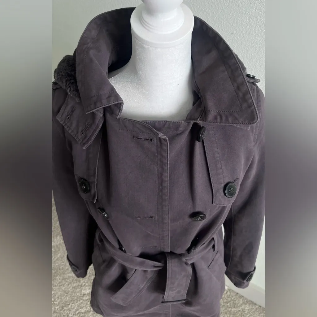 Comptoir Des Cotonniers women’s Purple Trench Coat with warm layer small $650 Size XS - Image 2